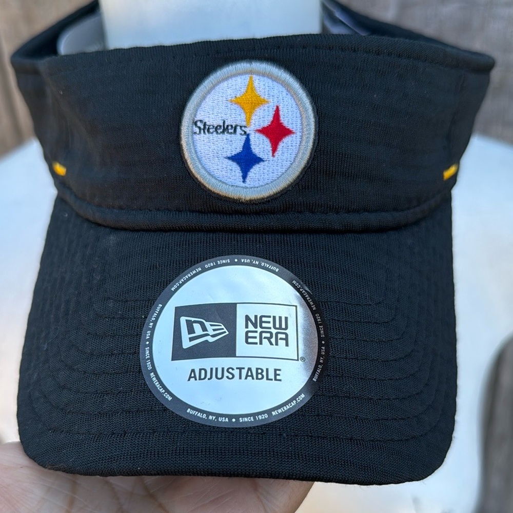 New NFL Pittsburgh Steelers New Era Black Visor with Yellow Accents Fits Most
